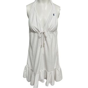 RALPH LAUREN Blue Label Terry Cloth Halter Swim Cover Up Large